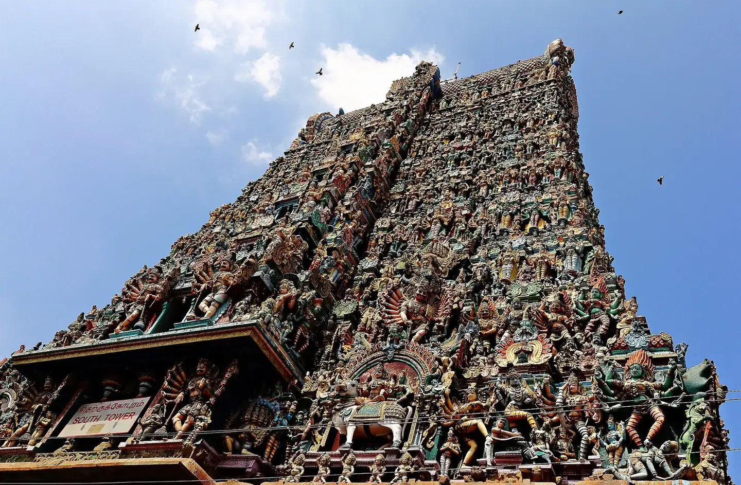 S Meenakshi Amman Temple South Gopuram enriched with delicate Stucco works