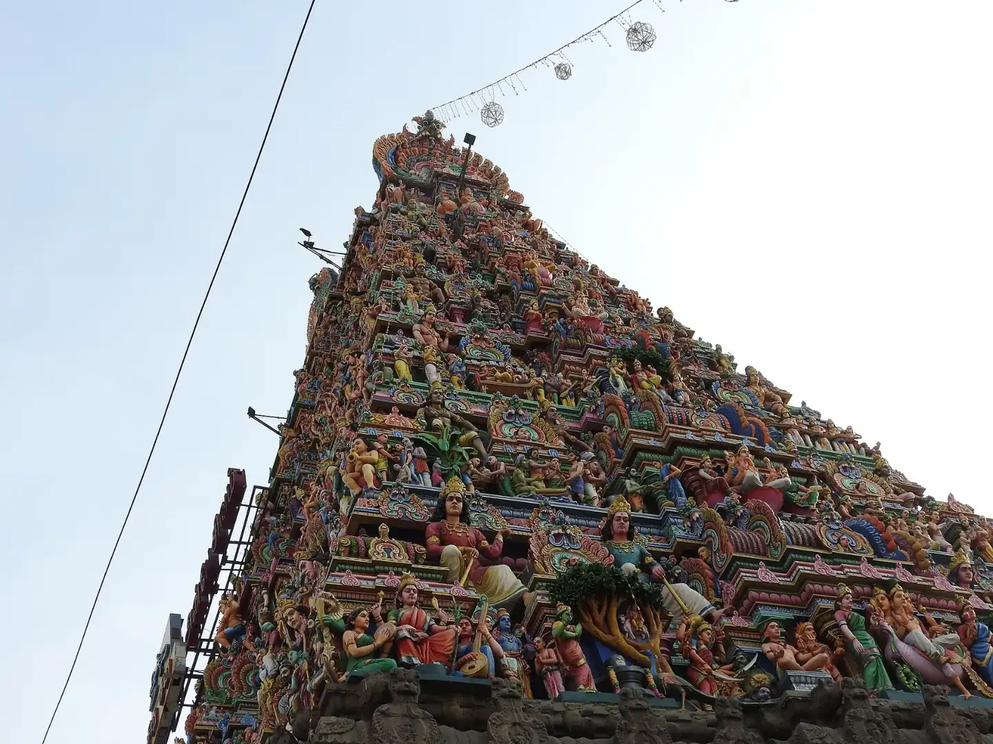 A down angle view of the Kapaleeshwarar Temple in Chennai