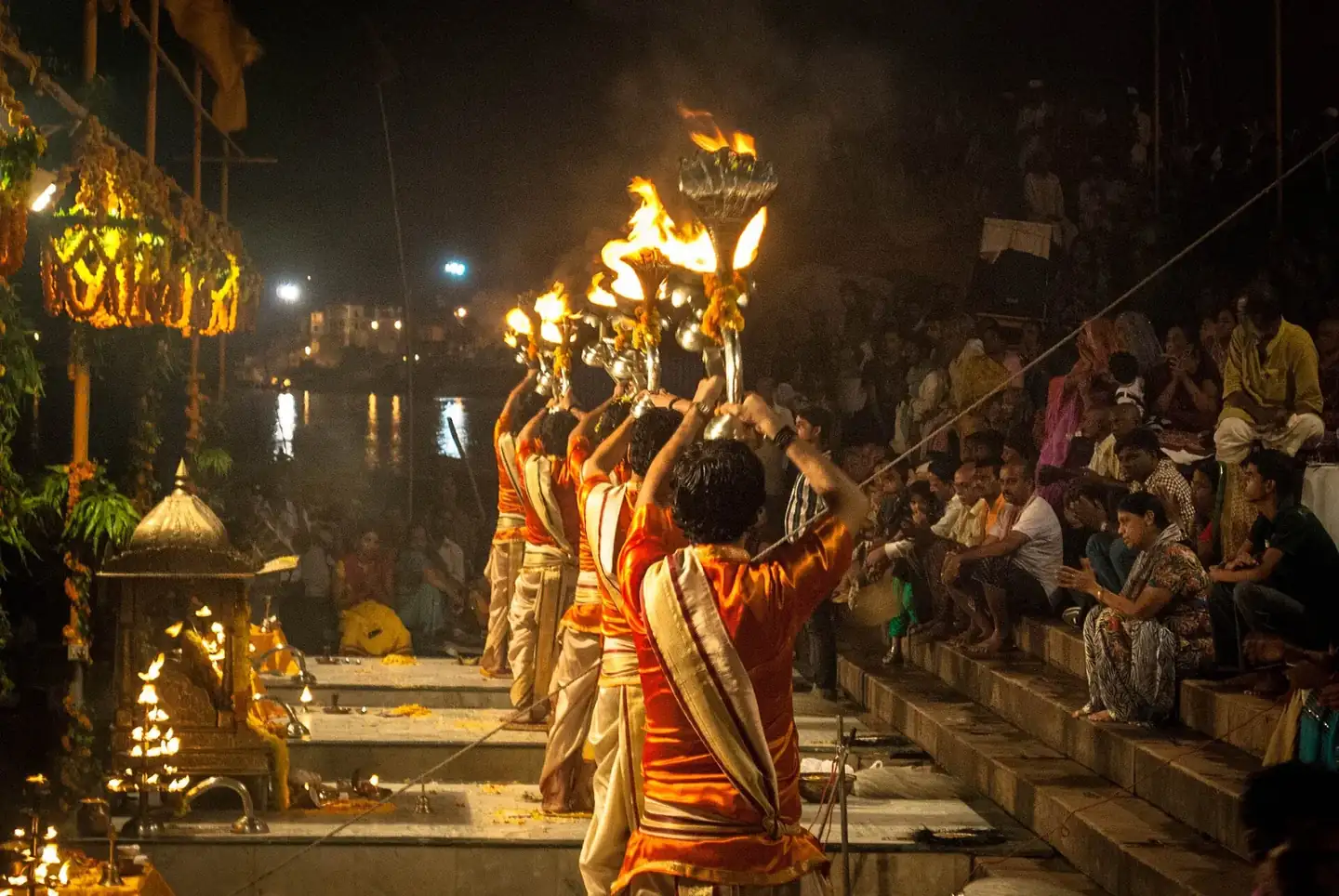 Ganga Aarti in evening at Dashashwamedh ghat, Varanasi