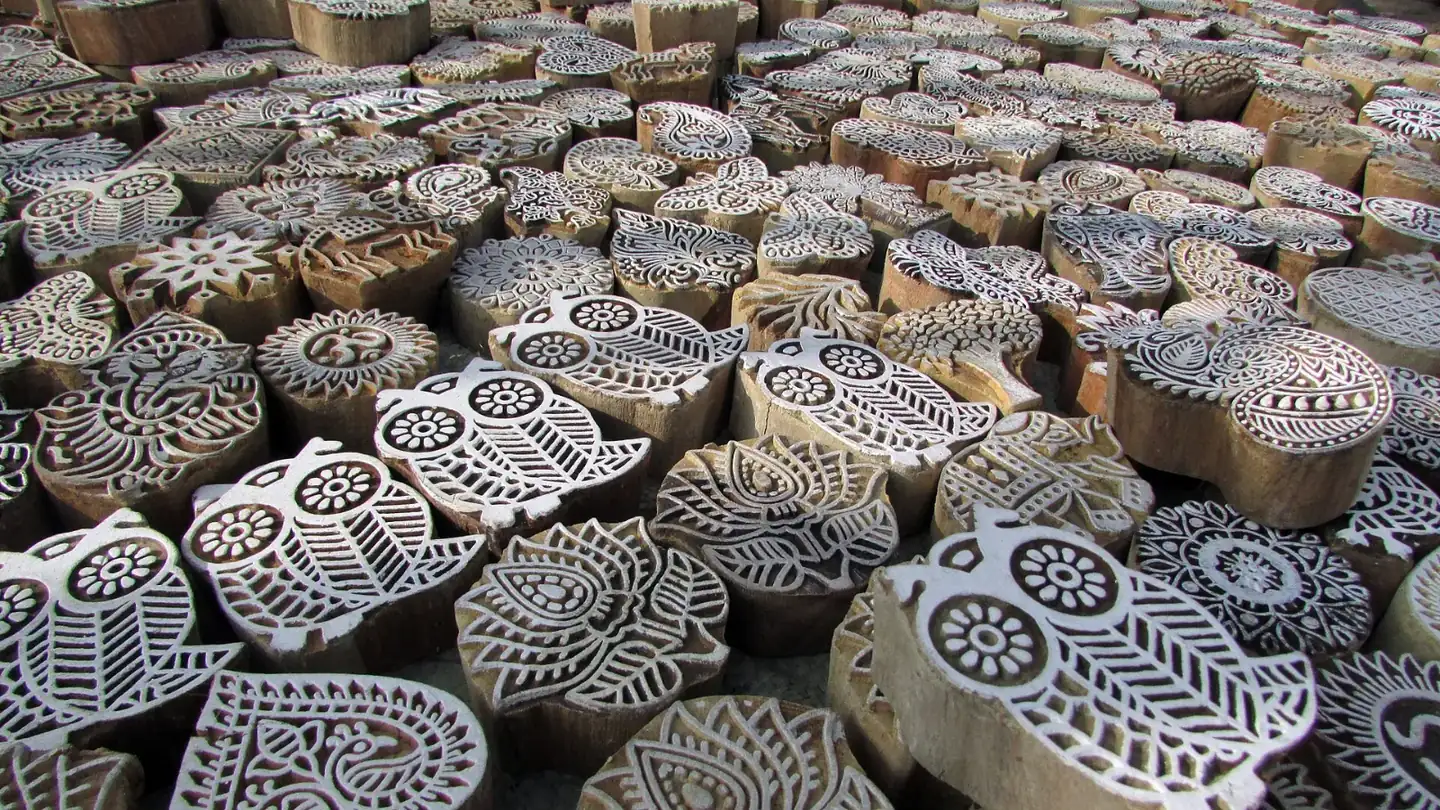 Blocks used for the block printing of clothes ,rajasthani print ,Jaipur